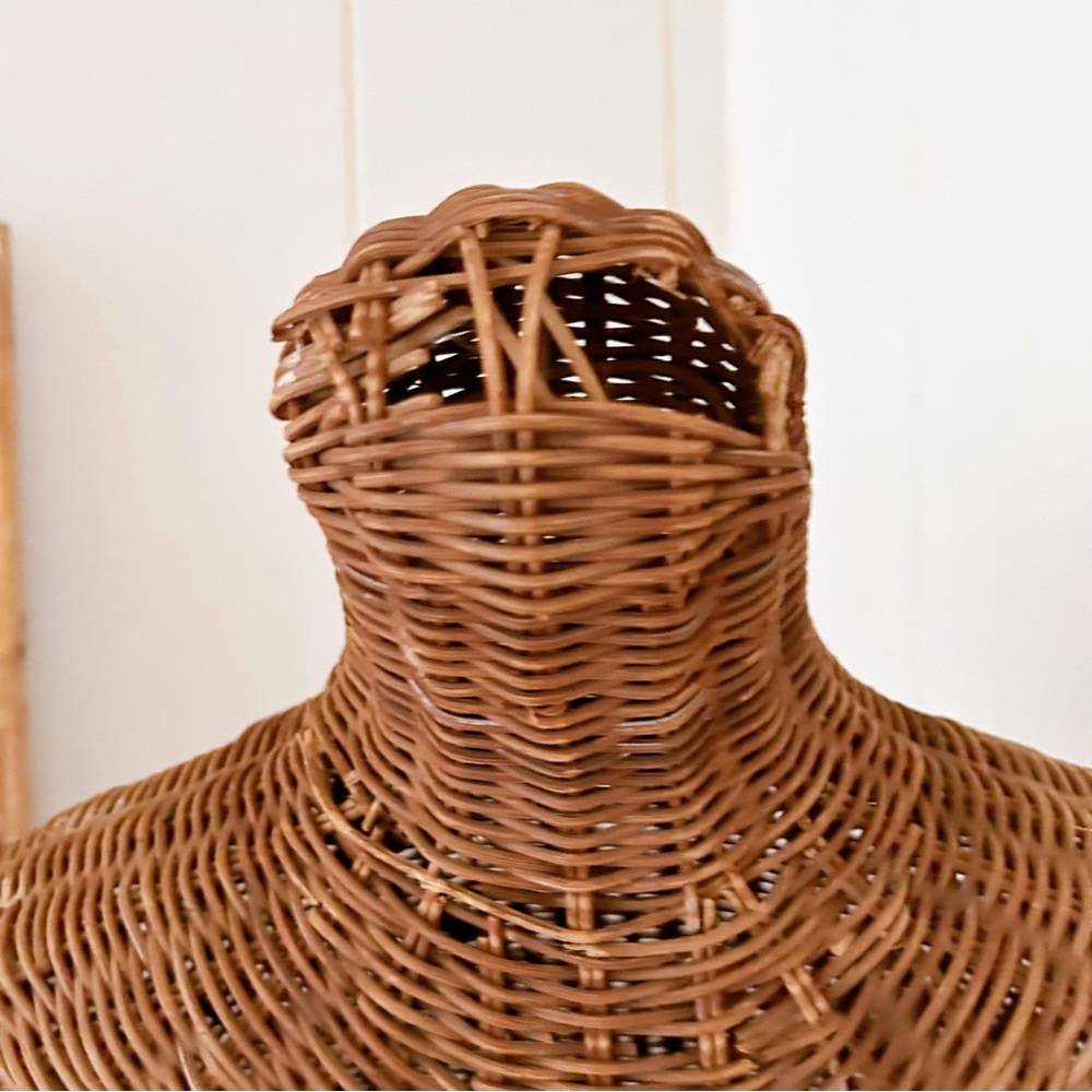 Vintage Organic French Coastal Wicker Mannequin Women 1960’s Midcentury Beige - Picture 7 of 8